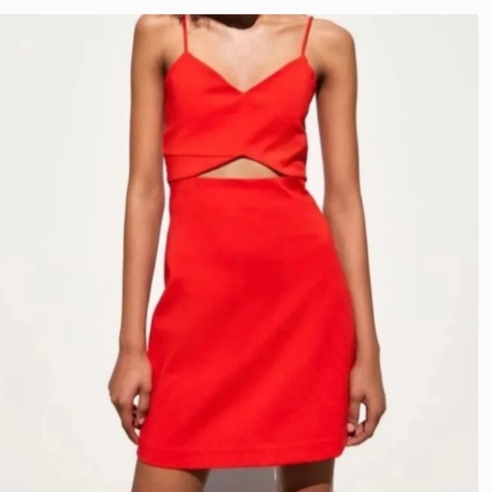Zara size 12 beautiful orange cut out dress